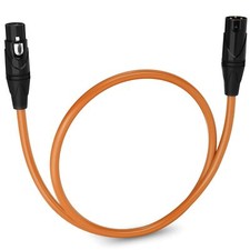 LyxPro Microphone 1.5 feet XLR Cable, Male to Female, 3 Pin Mic Cable, Orange
