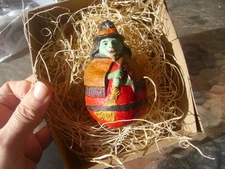 New 3D Dresden Paper Halloween Witch Roly Poly Ornament Broom Shawl Bat on Hat