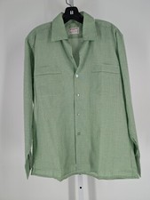 McGregor Vintage 60s 70s Atomic Green Loopneck Rockabilly Shirt M NOS Mod Plaid