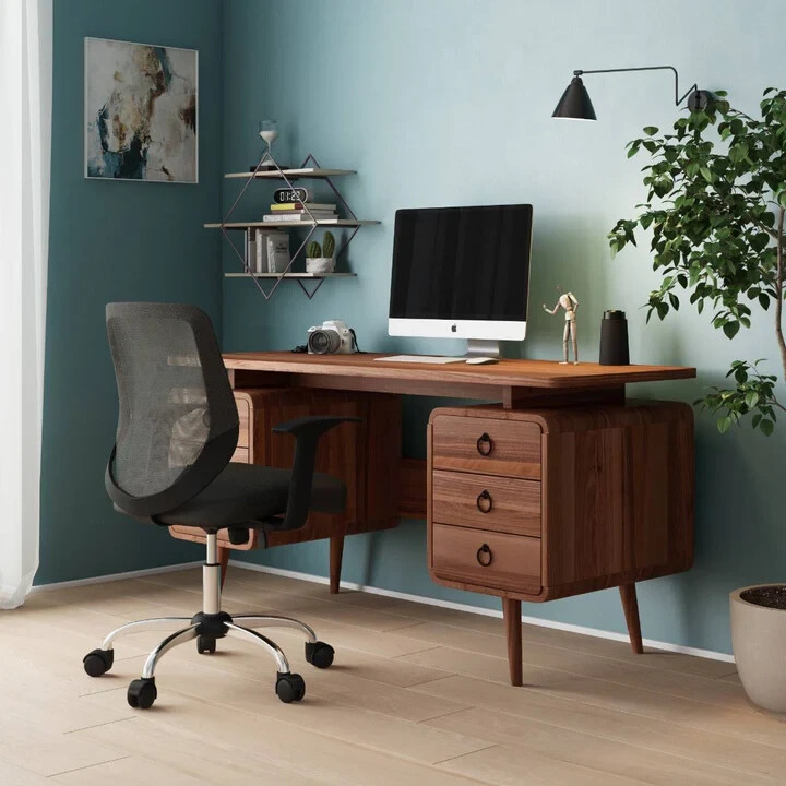 Somerset Desk in Java Wood Finish by Alphason 5060669112471 | eBay UK