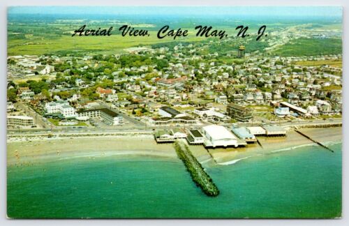 Postcard Aerial View Of Cape May, Convention Hall Beach, New Jersey Posted 1976