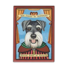 Retro Pets Magnet, Patron Saint Dog Series, Schnauzer, Advertising, 2.5" x 3.5"