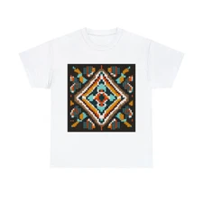 Unisex Adult T Shirt Southwestern Navajo Print Native American Aztec Colorful