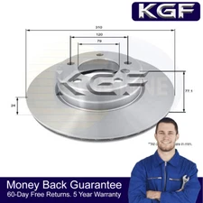 KGF Front Brake Disc Fits BMW 5 Series 2003-2010 2.0 D 2.5 3.0 #1