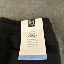 Members Mark Tech Joggers Athletic Pants Activewear Black Youth Small 6/7 NWT