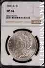 1883-O Morgan Dollar-NGC MS 61 Brilliant Uncirculated #SLM498