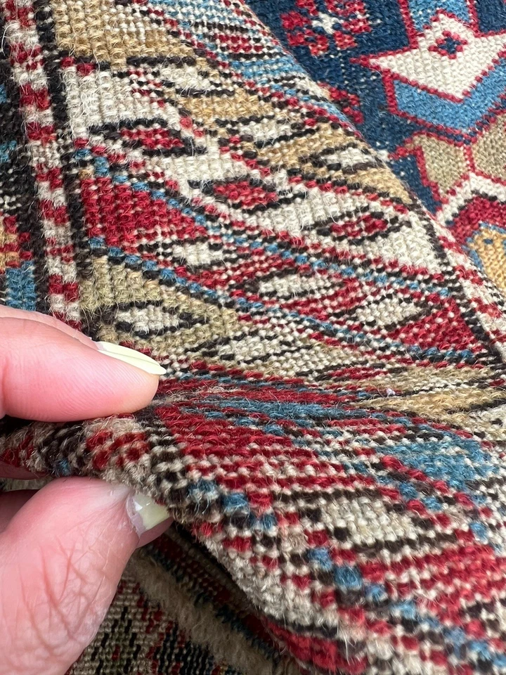 ANTIGUO PERPEDILL SHIRVAN CAUCÁSICO FINO TAMAÑO RARO DE 3'11"X5'6" anterior a 1900 Foto 2 de 4