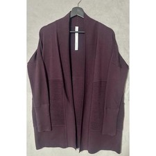 Lululemon Sit In Lotus Wrap II Merino Wool Cardigan Pockets Size 6 Plum EUC