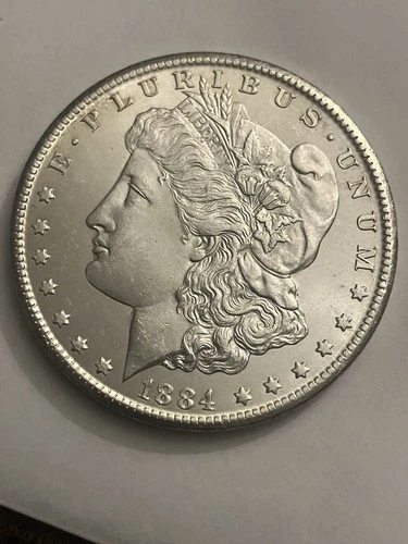 1884 Morgan Silver Dollar CC /  AU