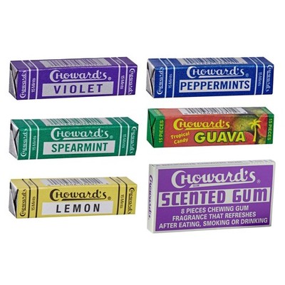 Choward's Mints Candy and Gum 7.29 x 2.90 x 10.59 cm, Purple, Yellow, White