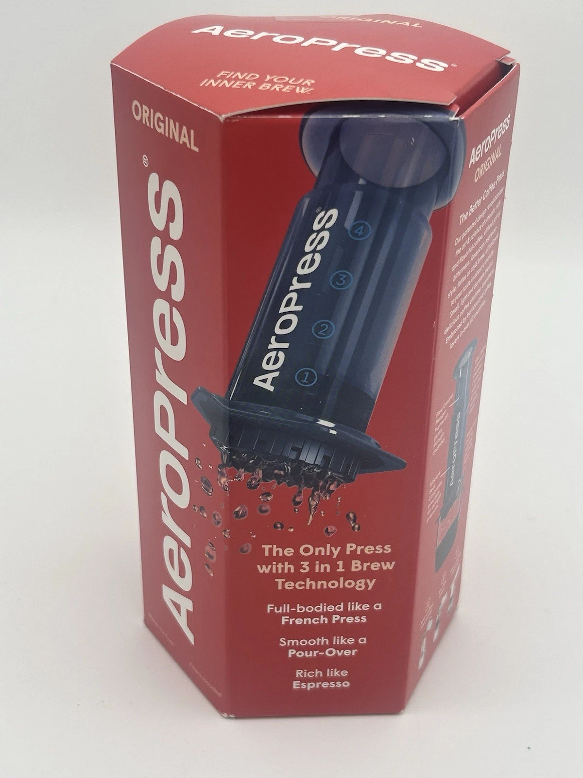 AeroPress Original Portable Coffee and Espresso Maker, 1-2 Cups of Coffee NEW