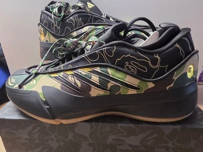 BAPE adidas Dame 9 Black Green Sneaker  Camo Camouflage 43 1/3 US 9,5 JH6358 - Bild 1 von 4