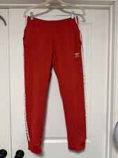 Adidas Adicolor Classics SST Pantalones de Chándal, Rojo con Rayas Blancas, Unisex Talla M