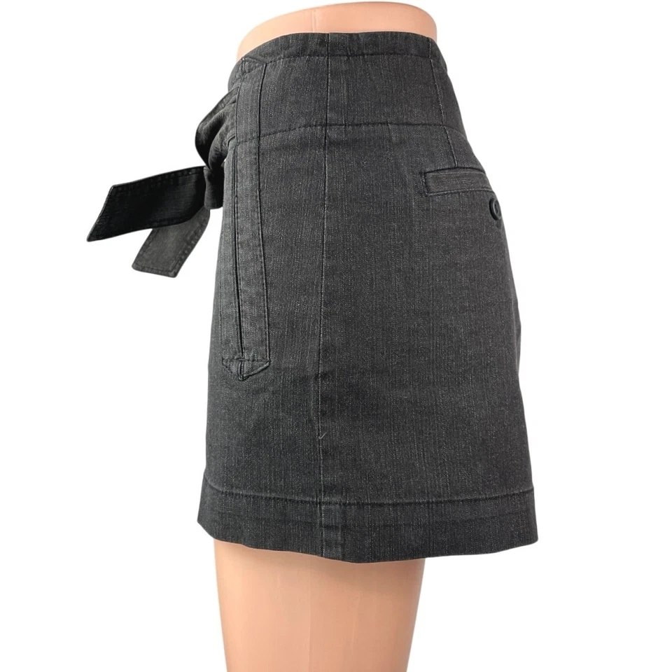 Pantalones Cortos Vaqueros Theory Negros Corbata Cinturón Tiro Medio Pierna Ancha Cremallera Elastizados 4 Foto 2 de 4