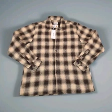 Rhythm x Men's Shirt Plaid Brown L/S Flannel Size Large New With Tags 