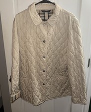 BURBERRY Women s Snap Button Tan Quilted Nylo...