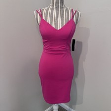 NWT $69 City Triangles Hot Pink Spaghetti Strap Mini Prom Dress Size 3