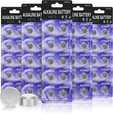 50 Pack LR44 Batteries L1154F AG13 357 303 SR44 A76 1.5V Button Coin Cell Watch