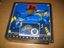 Adventures of BATMAN & ROBIN 3-Piece Child's Dinnerware Set 1993 *NEW OTHER*