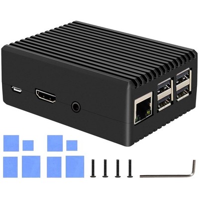 Kompaktes Raspberry Pi 3 B+/3B Gehäuse mit Passivkühlung aus Aluminium