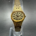 Seiko Watch Women 17mm Champagne Dial Gold Tone 2C20-5759 Oval New Battery TH