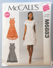 McCalls M6883 sewing pattern Dress and Slip  sizes 6 to 14  UNCUT UNUSED