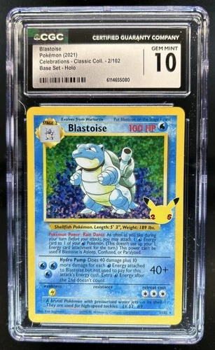 2021 Pokemon SWSH Celebrations Blastoise Classic Collection #2/102 CGC 10