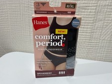 Hanes comfort period 3 pack period bikini underwear ast sizes 8 XL ,9 2XL 