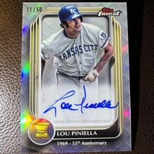 2025 Topps Finest Lou Piniella Rookie Cup Anniversary Refractor Auto /50 Royals