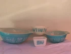 VTG Pyrex Set 4 Amish Butterprint Cinderella Nesting Mixing Bowls Set cookware