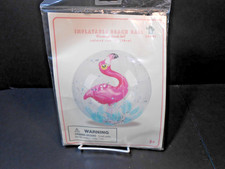 ONE Inflatable Pink Flamingo Beach Ball with glitter inside 11" NEW