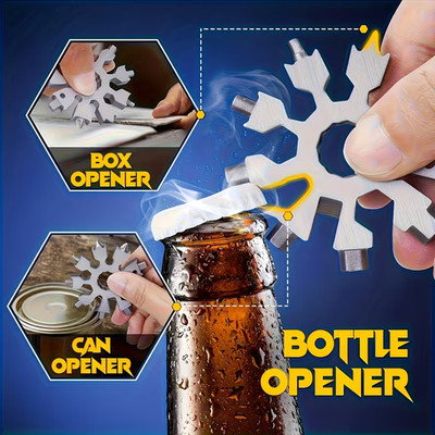 Snowflake Throwing-Star Multi-Tool Keychain Screwdriver Keyring 1-pc
