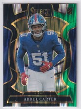 2025 Panini Select Green Black Abdul Carter Rookie New York Giants #95 Parallel