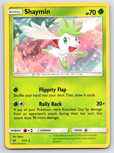 Shaymin 7/73 Holo Rare Shining Legends Pokemon Lightly Played