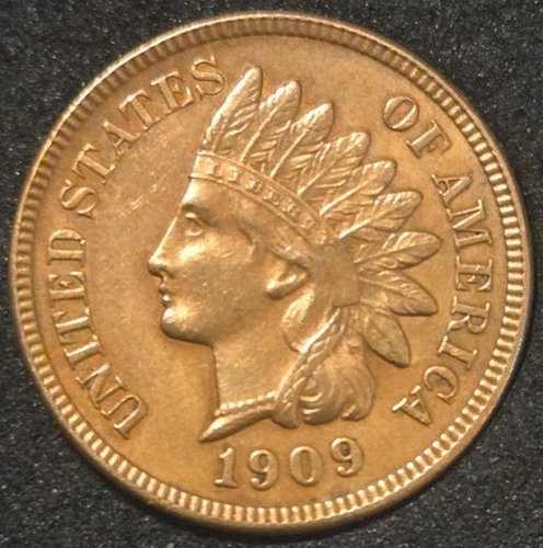 1909 Indian Head Cent - Uncirculated RB - GREAT STRIKE AND SURFACES - FREE SHIP