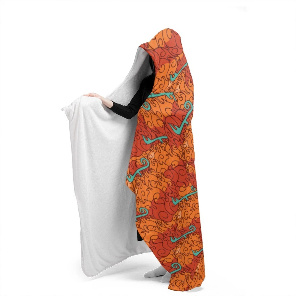 Mera Mera No Mi Hooded Blanket - Cozy Devil Fruit Anime Throw