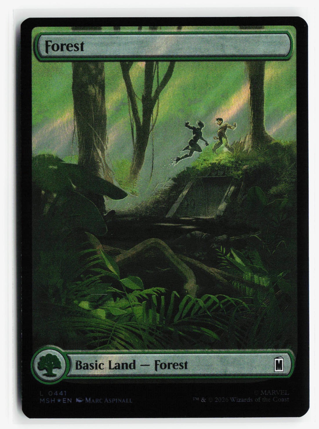 FOREST (0441) (SURGE FOIL) 441 HOLO LAND MARVEL SUPER HEROES NM MTG