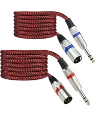 1/4" TRS to XLR Male Cable Balanced - 35FT Quarter Inch Stereo to XLR Microphone