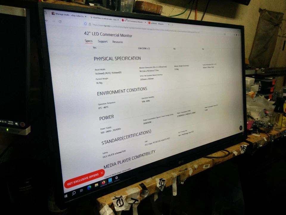 LG FLATRON 42" LED Commercial Monitor 42WL10MS-B - Image 4 of 4