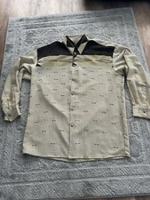 Vintage Bertelli Made in USA SS Button Front Shirt - Beige - Large*