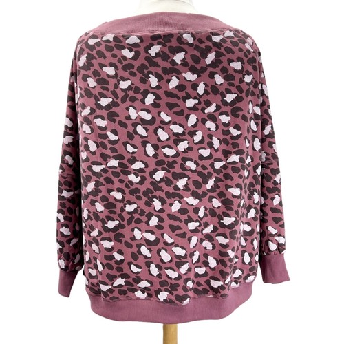 Easel Sweatshirt Leopard Print Mauve 