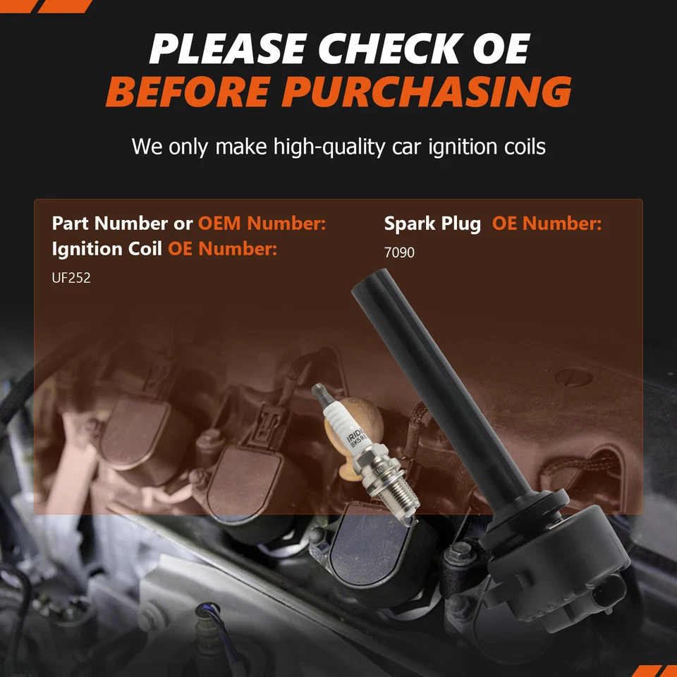 Bobinas de encendido 6 piezas + bujías de iridio para Honda Passport UF252 2000 2001 2002 Foto 3 de 4