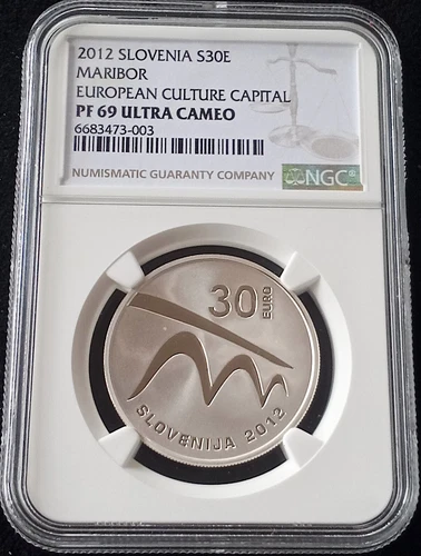 **LOW MINT-TOP POP NGC PF69** 2012 Slovenia 30 Euro .925 STERLING Silver Coin