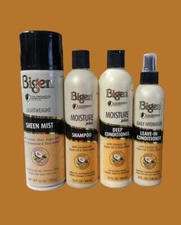 Set Of 4 Bigen Moisture Plus Shampoo Plus & Deep Conditioner & Spray & Leave-in