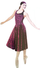 Child Medium Fuchsia Lyrical Ballet Dance Dress Costume Burnout Velvet