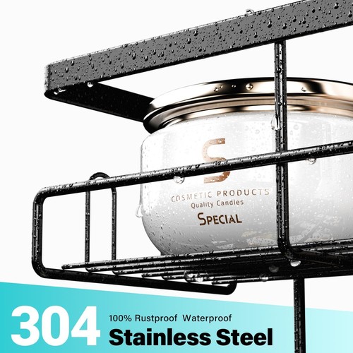Over the Door Shower Caddy Hanging: Black Rustproof Shower Organizer over the Do - Picture 3 of 3