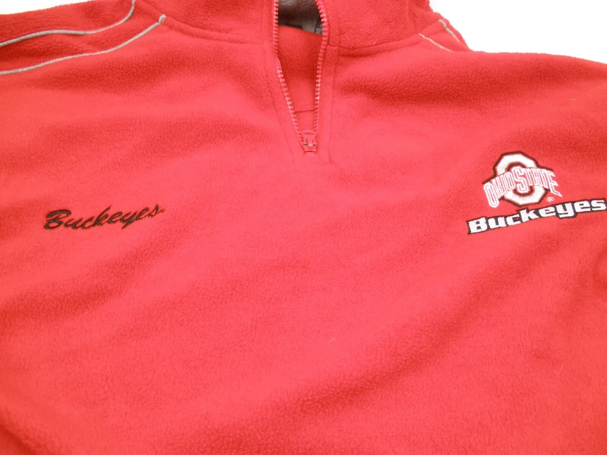 Vintage Pro Edge Red Ohio State Buckeyes 1 4 Zip Fleece Pullover Jacket Size L