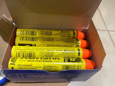 Box of 12 Markal Paintstik Fluorescent Orange #082834 Solid Paint Marker NEW