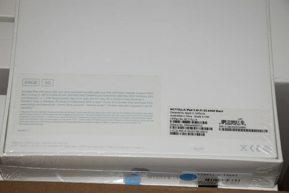 Apple iPad 2 2nd Generation 64GB MC775LL/A Wi-Fi + 3G Cellular GSM Unlocked Blak - Image 4 of 4