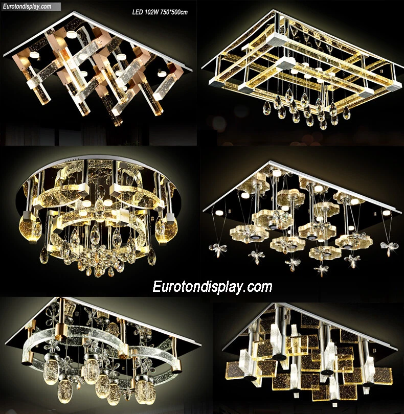 LED Deckenleuchte Kristall Fernbedienung LED Pendelleuchte Beleuchtung dimmbarE2 - Bild 3 von 4